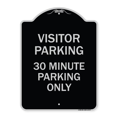 SIGNMISSION Visitor Parking Visitor Parking 30 Minute Parking Heavy-Gauge Alum Sign, 24" x 18", BS-1824-22727 A-DES-BS-1824-22727